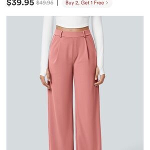 HALARA Dusty Rose Wide Leg High-Waist Pants